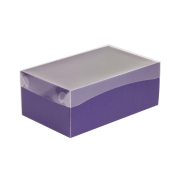 Darčeková krabička s priehľadným vekom 250x150x100/35 mm, fialová