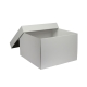 Darčeková krabička s vekom 300x300x200/50 mm, šedá matná