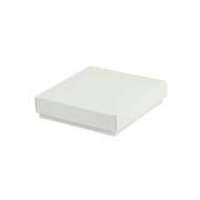 Darčeková krabička dno a veko 100x100x25 mm, bielo/biela