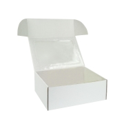 Krabička na zákusky s priehľadným okienkom 250x180x95 mm, biela