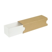 Krabička na makrónky 180x50x50mm, biele dno, hnedý návlek