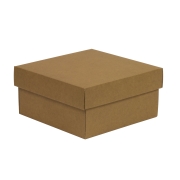 Darčeková krabička s vekom 200x200x100/40 mm, hnedá - kraft