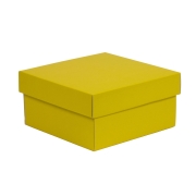 Darčeková krabička s vekom 200x200x100/40 mm, žltá