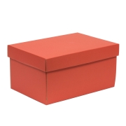 Darčeková krabica s vekom 300x200x150/40 mm, koralová