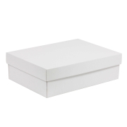 Darčeková krabica s vekom 350x250x100/40 mm, biela