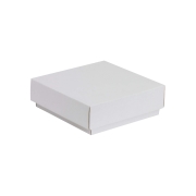 Darčeková krabička s vekom 150x150x50/40 mm, biela
