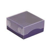 Darčeková krabička s priehľadným vekom 100x100x50/35 mm, fialová