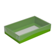 Darčeková krabička s priehľadným vekom 250x150x50/35 mm, zelená