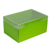 Darčeková krabica s priehľadným vekom 300x200x150/35 mm, zelená