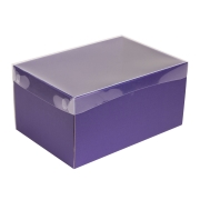 Darčeková krabica s priehľadným vekom 300x200x150/35 mm, fialová