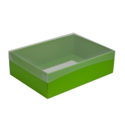 Darčeková krabica s priehľadným vekom 350x250x100/35 mm, zelená