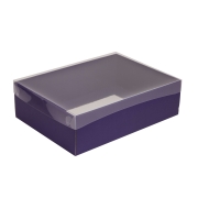 Darčeková krabica s priehľadným vekom 350x250x100/35 mm, fialová