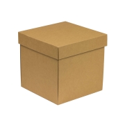 Darčeková krabička s vekom 200x200x200/40 mm, hnedá - kraft