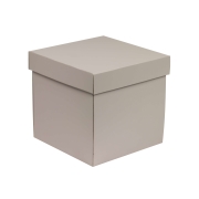 Darčeková krabička s vekom 200x200x200/40 mm, sivá