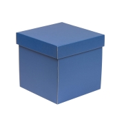 Darčeková krabička s vekom 200x200x200/40 mm, modrá