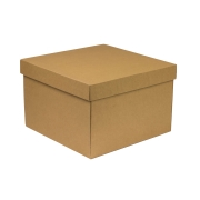 Darčeková krabica s vekom 300x300x200/40 mm, hnedá - kraft