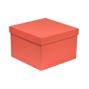 Darčeková krabica s vekom 300x300x200/40 mm, koralová