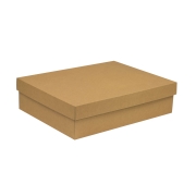Darčeková krabica s vekom 400x300x100/40 mm, hnedá - kraft
