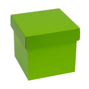 Darčeková krabička s vekom 150x150x150/40 mm, zelená