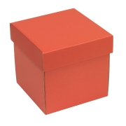 Darčeková krabička s vekom 150x150x150/40 mm, koralová