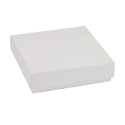 Darčeková krabička s vekom 200x200x50/40 mm, biela