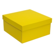 Darčeková krabica s vekom 300x300x150/40 mm, žltá