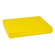 Darčeková krabica s vekom 400x300x50/40 mm, žltá