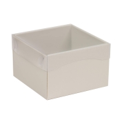 Darčeková krabička s priehľadným vekom 150x150x100/35 mm, sivá