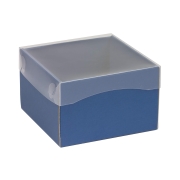 Darčeková krabička s priehľadným vekom 150x150x100/35 mm, modrá