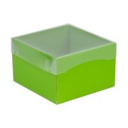 Darčeková krabička s priehľadným vekom 150x150x100/35 mm, zelená