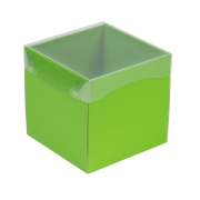 Darčeková krabička s priehľadným vekom 150x150x150/35 mm, zelená