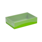 Darčeková krabička s priehľadným vekom 200x125x50/35 mm, zelená