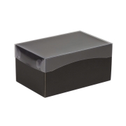 Darčeková krabička s priehľadným vekom 200x125x100/35 mm, čierna