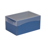 Darčeková krabička s priehľadným vekom 200x125x100/35 mm, modrá