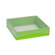 Darčeková krabička s priehľadným vekom 200x200x50/35 mm, zelená