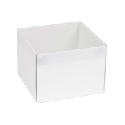 Darčeková krabička s priehľadným vekom 200x200x150/35 mm, biela