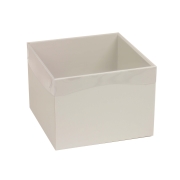 Darčeková krabička s priehľadným vekom 200x200x150/35 mm, sivá