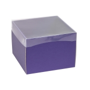 Darčeková krabička s priehľadným vekom 200x200x150/35 mm, fialová