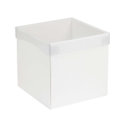 Darčeková krabička s priehľadným vekom 200x200x200/35 mm, biela