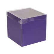 Darčeková krabička s priehľadným vekom 200x200x200/35 mm, fialová
