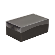 Darčeková krabička s priehľadným vekom 250x150x100/35 mm, čierna