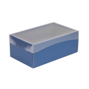 Darčeková krabička s priehľadným vekom 250x150x100/35 mm, modrá