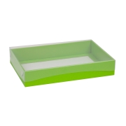 Darčeková krabica s priehľadným vekom 300x200x50/35 mm, zelená