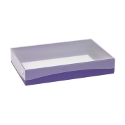 Darčeková krabica s priehľadným vekom 300x200x50/35 mm, fialová