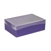 Darčeková krabica s priehľadným vekom 300x200x100/35 mm, fialová