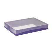 Darčeková krabica s priehľadným vekom 350x250x50/35 mm, fialová