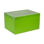 Darčeková krabica s priehľadným vekom 350x250x200/35 mm, zelená