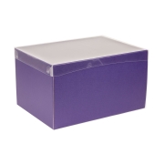 Darčeková krabica s priehľadným vekom 350x250x200/35 mm, fialová