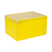 Darčeková krabica s priehľadným vekom 350x250x200/35 mm, žltá