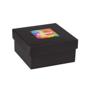 Darčeková krabička 200x200x100 mm, tlač na veko 100x100 mm, čierna